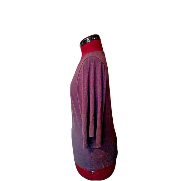 Anthropologie Deletta Top Gray Women Wide Sleeves Size Small V Neck - Picture 4 of 6